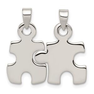 Sterling Silver, Set of 2, Polished Puzzle Piece Pendants